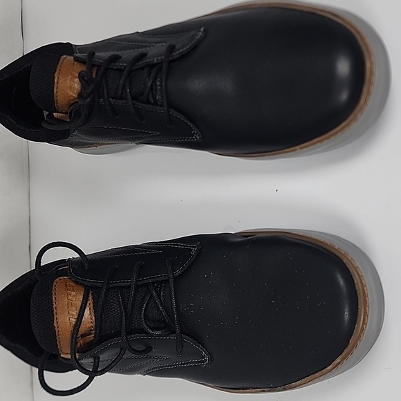 Skechers Air Cooled Memory Foam Men's Black and Brown Laced Up Shoes Size 13 - Picture 2 of 9